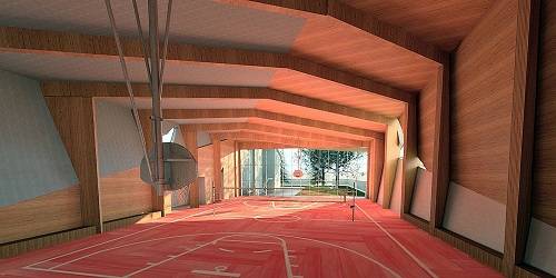 Render interno della palestra Nzeb