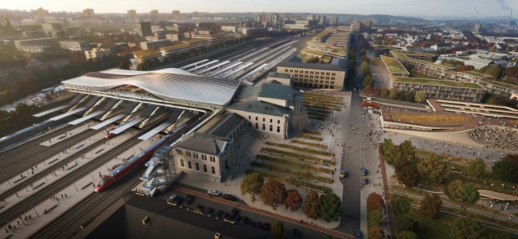 La nuova stazione di Vilnius secondo il progetto di Zaha Hadid Architects