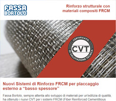 Fassa Bortolo: I nuovi sistemi di rinforzo FRCM hanno ottenuto il CVT 12